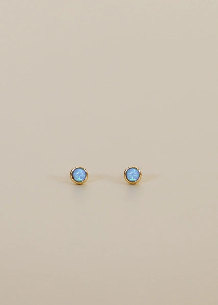 Fire Opal | Gold Simple Stud Earrings