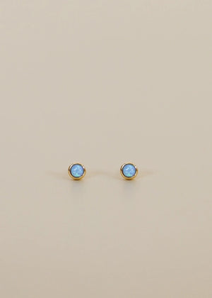 Fire Opal | Gold Simple Stud Earrings