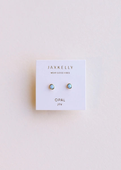 Fire Opal | Gold Simple Stud Earrings