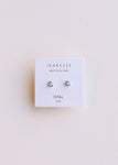 Fire Opal | Gold Simple Stud Earrings