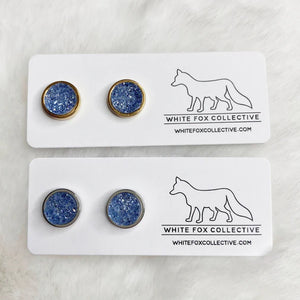 Sky Blue - Faux Druzy Studs | White Fox Collective