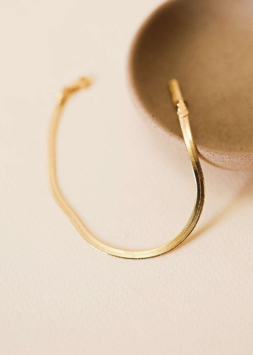 Flat Snake Chain | 18K Gold Plated Bracelet