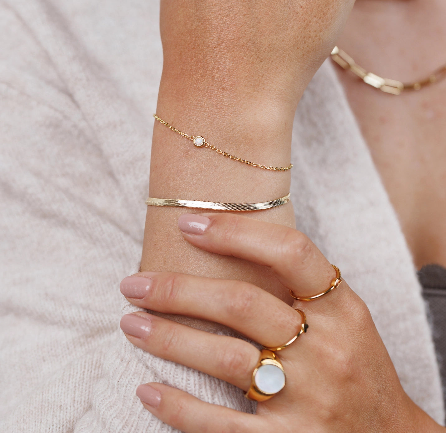 Flat Snake Chain | 18K Gold Plated Bracelet