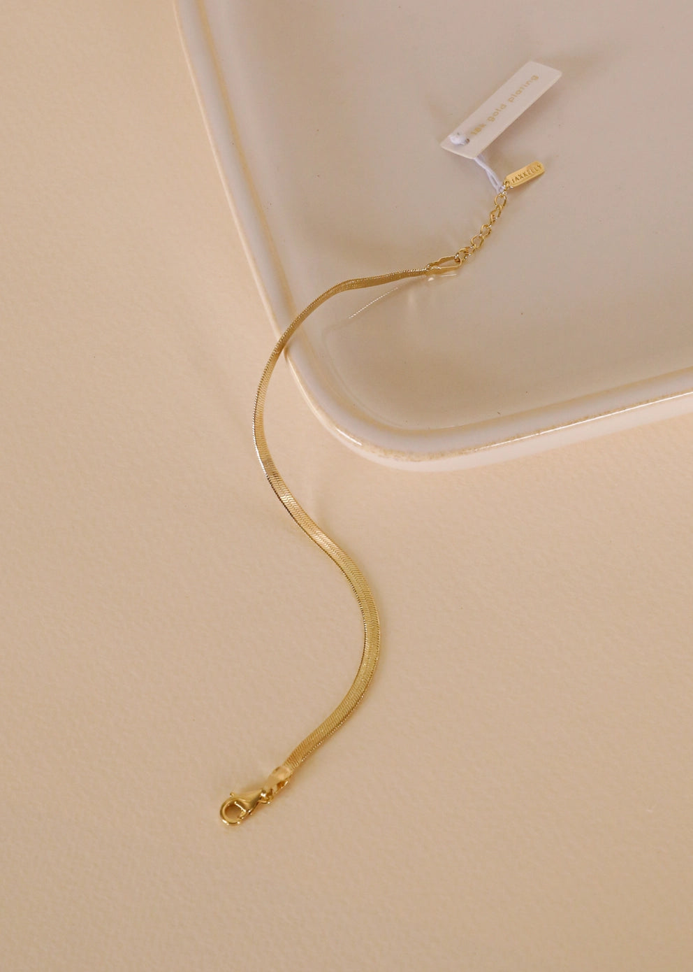 Flat Snake Chain | 18K Gold Plated Bracelet