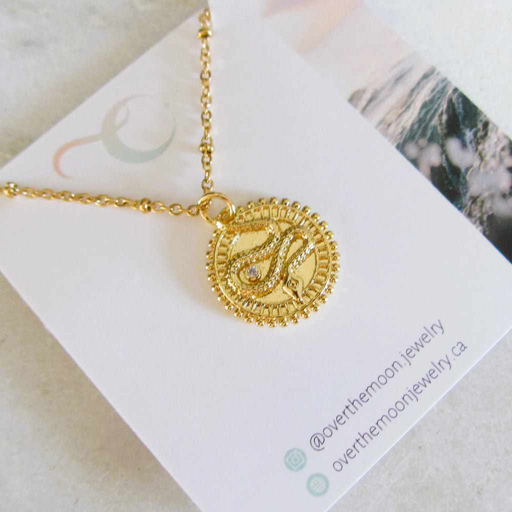 Snake Medallion - Necklace | Over The Moon