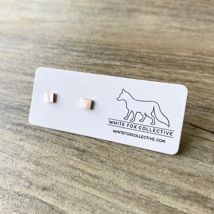 Tiny Square Earrings | White Fox Collective