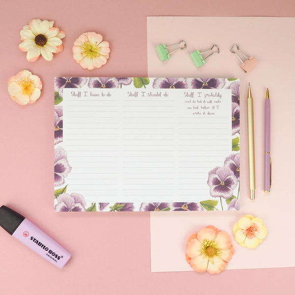 Stuff I Have To Do - Notepad | Naughty Florals