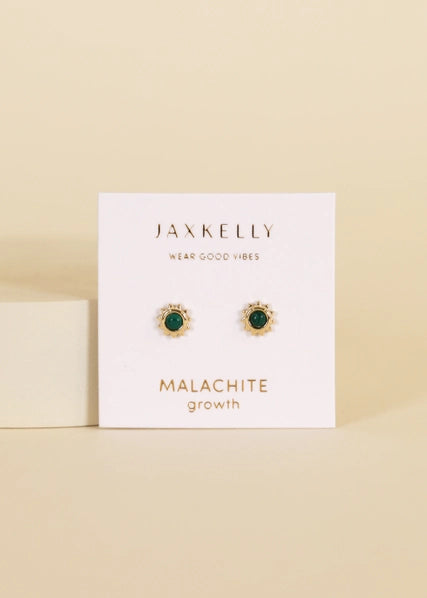 Malachite | Sun Stud Earrings