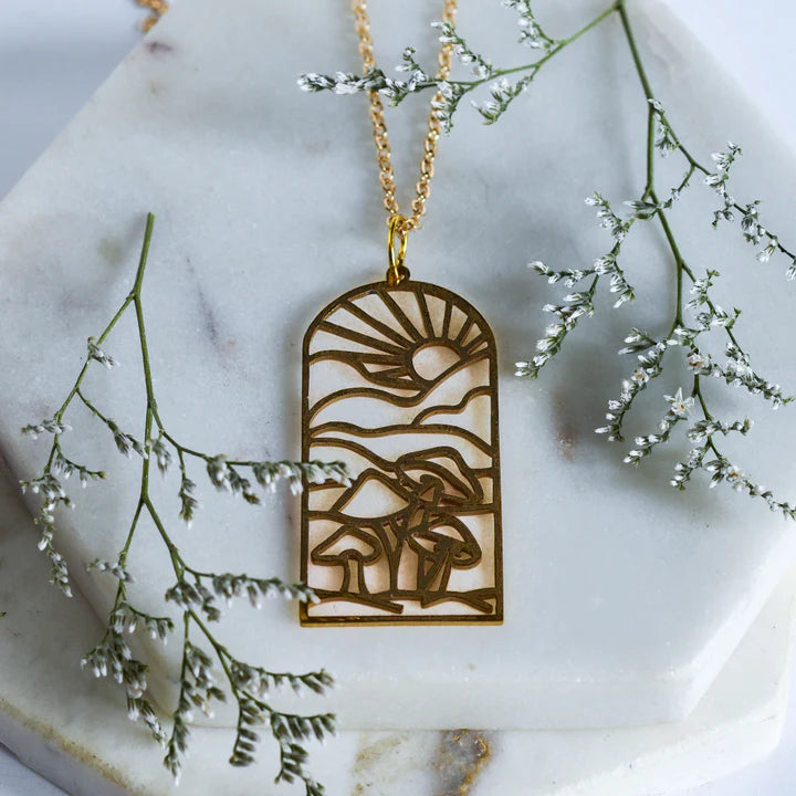 Sun and Mushroom Hills - Necklace | Whimsy's Jewels