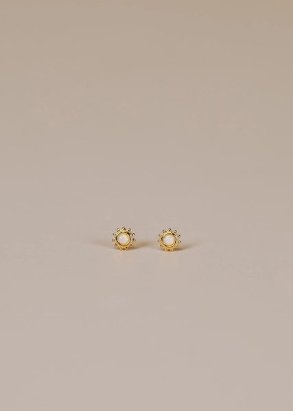 White Opal | Sun Stud Earrings