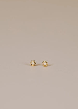 White Opal | Sun Stud Earrings