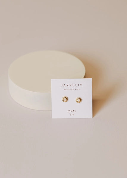 White Opal | Sun Stud Earrings