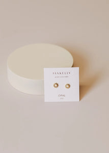 White Opal | Sun Stud Earrings