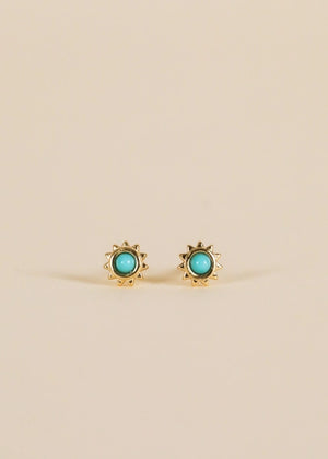 Turquoise | Sun Stud Earrings