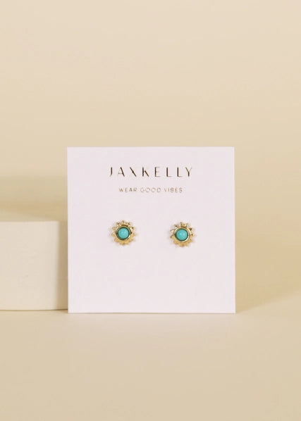 Turquoise | Sun Stud Earrings