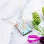 Vintage Swedish Dala Horse Postage Stamp Necklace