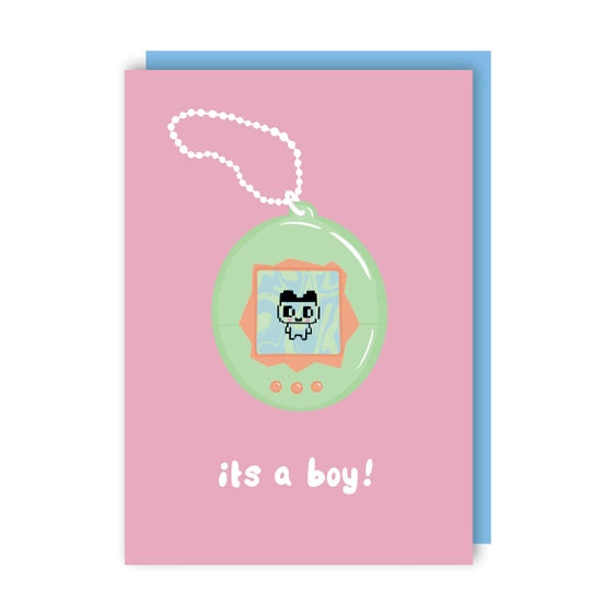 It's A Tamagotchi (Boy) - Greeting Card | Sunshine Llama