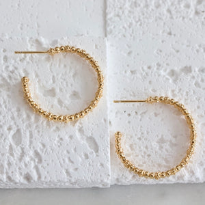 Textured Beads - Hoop Earrings | Mesa Blue