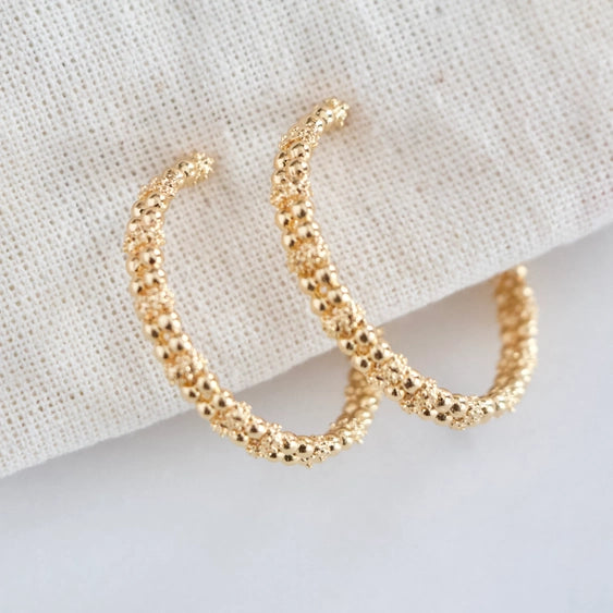 Textured Beads - Hoop Earrings | Mesa Blue