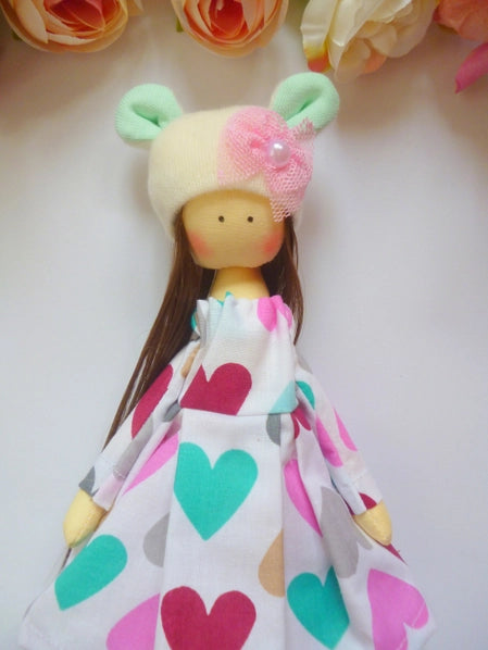 Hearts Tilda Doll