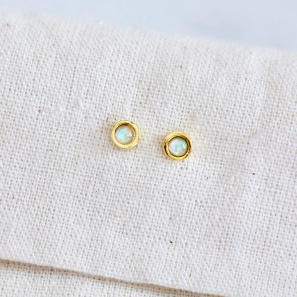 Tiny Opal Earrings | Mesa Blue