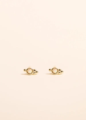 White Opal | Tri Ball Stud Earrings