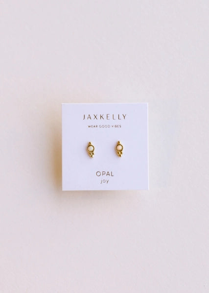 White Opal | Tri Ball Stud Earrings