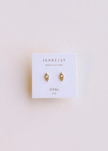 White Opal | Tri Ball Stud Earrings
