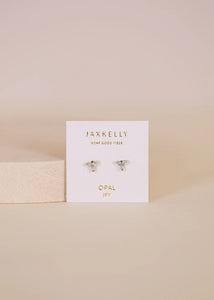 Opal Trio Cluster - Gold Earrings | JaxKelly