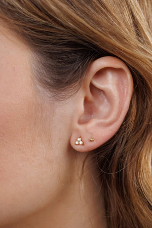 Mother of Pearl | Trio Cluster Gold Earrings