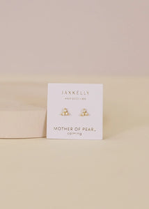 Mother of Pearl | Trio Cluster Gold Earrings