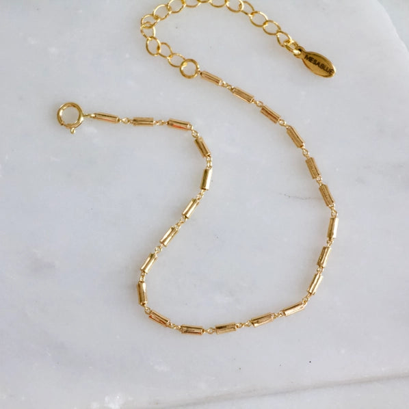Gold Tube Chain Bracelet | Mesa Blue