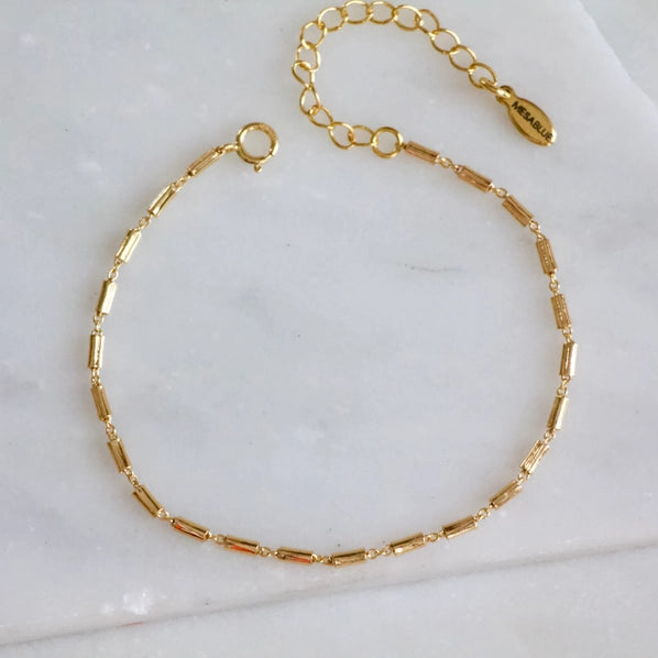 Gold Tube Chain Bracelet | Mesa Blue