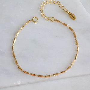 Gold Tube Chain Bracelet | Mesa Blue
