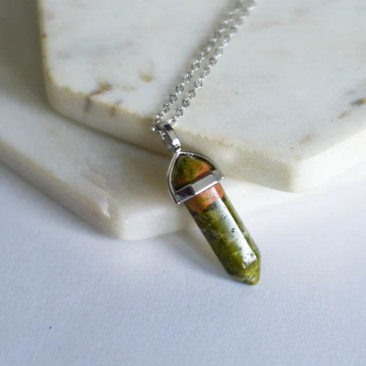 Unakite - Bullet Crystal Necklace | Whimsy's Jewels