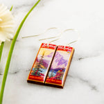 Vintage British Columbia Poster Rectangle Earrings