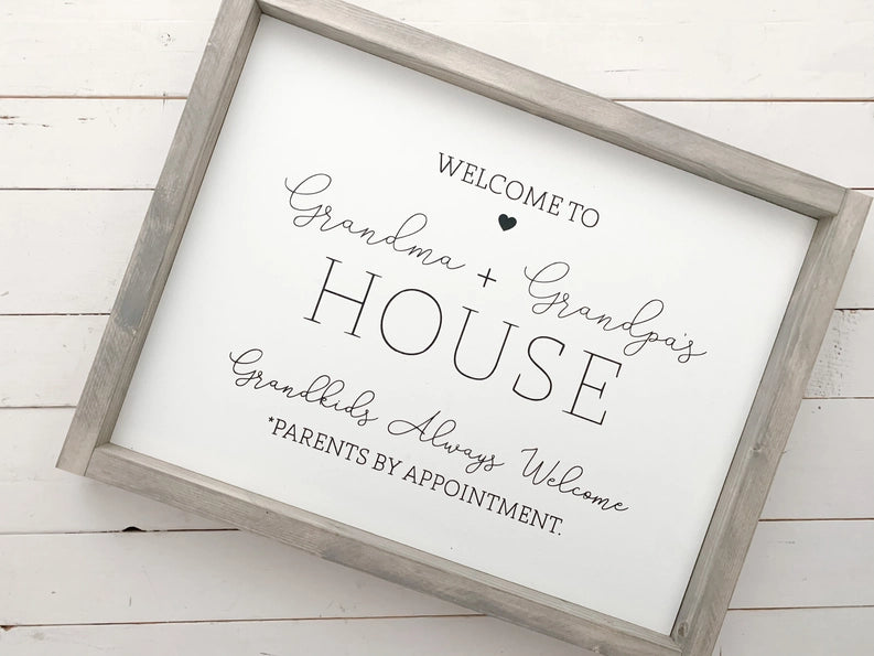 Welcome To Grandma & Grandpa's House - Wooden Sign | Ashwood Designs