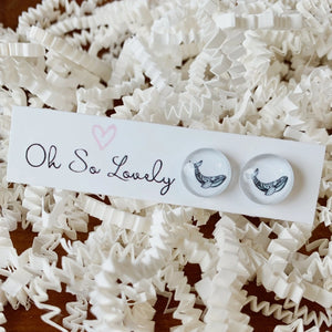 Whale Art | Glass Stud Earrings