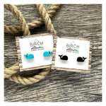 Whale | Wooden Stud Earrings