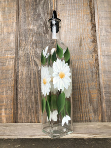 White Daisy - Hand Painted Everything Bottle | CC Crafts