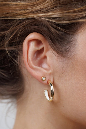 White Enamel Interior | Hoop Earrings