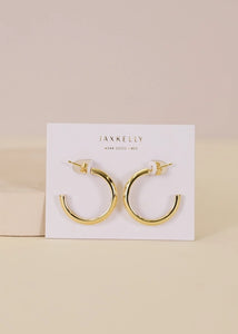White Enamel Interior | Hoop Earrings