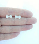 White Sparkle Bow - Metal Free Hypoallergenic Earrings | Pretty Ears