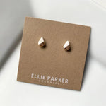 White Ceramic Teardrop Stud Earrings | Ellie Parker
