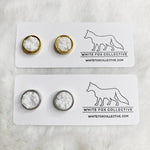 White - Faux Druzy Studs | White Fox Collective