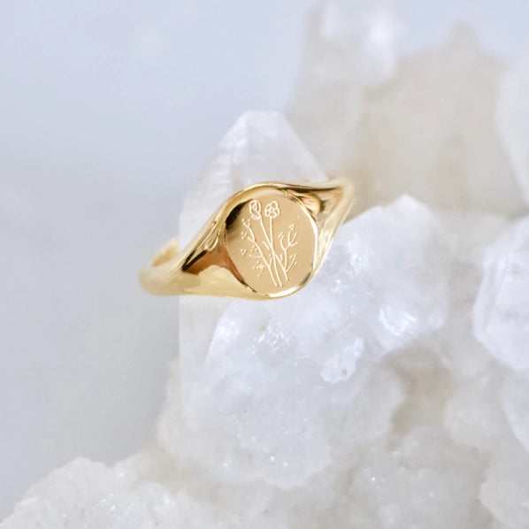 Wild Flower Stamped Ring | Mesa Blue