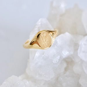 Wild Flower Stamped Ring | Mesa Blue