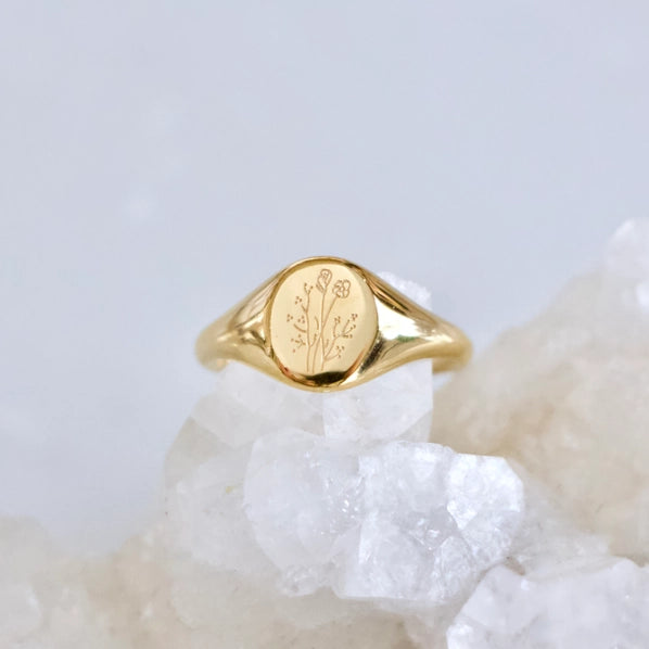 Wild Flower Stamped Ring | Mesa Blue