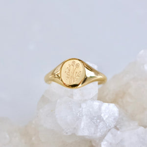 Wild Flower Stamped Ring | Mesa Blue