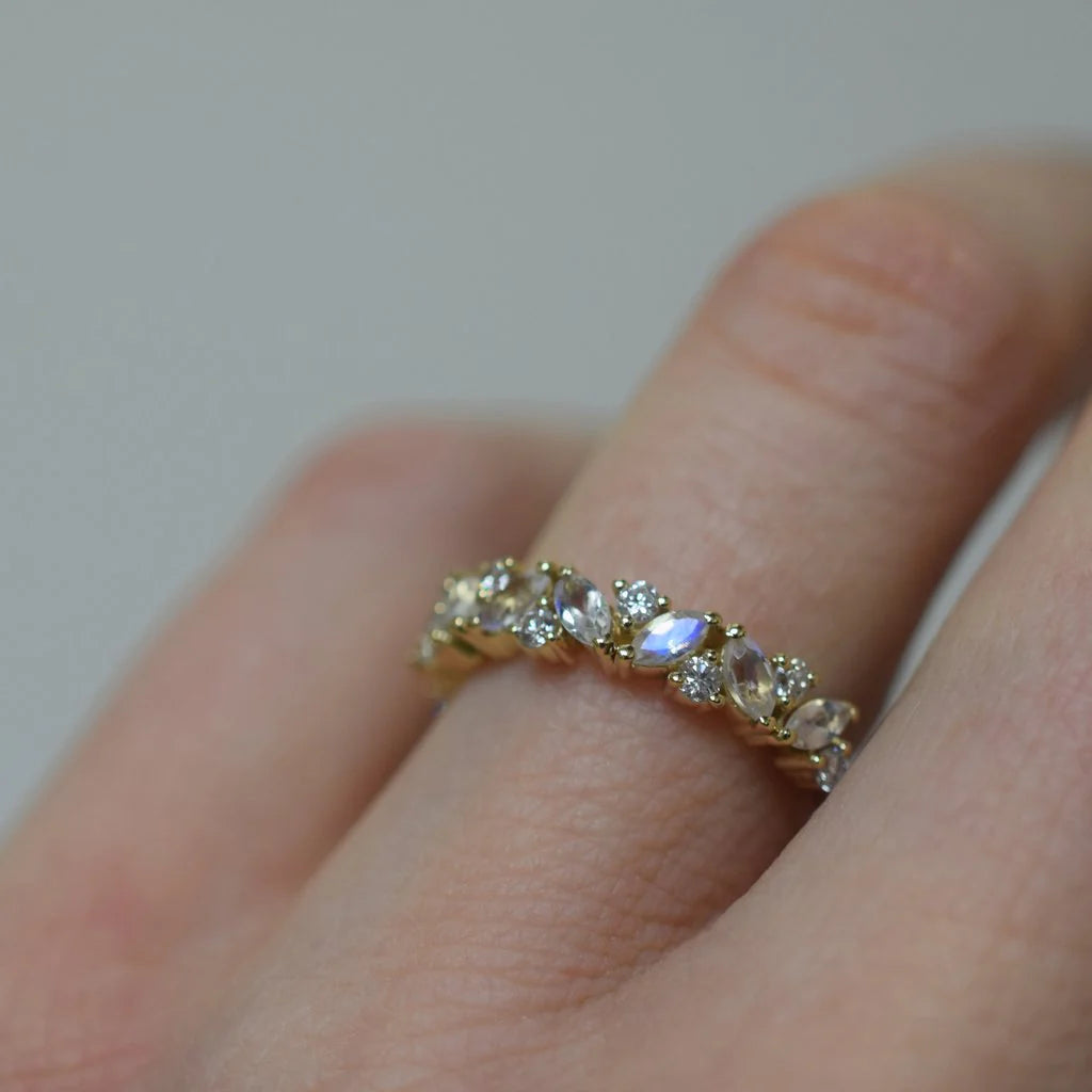Woodland Dreams - Rainbow Moonstone & Diamond Ring | La Kaiser